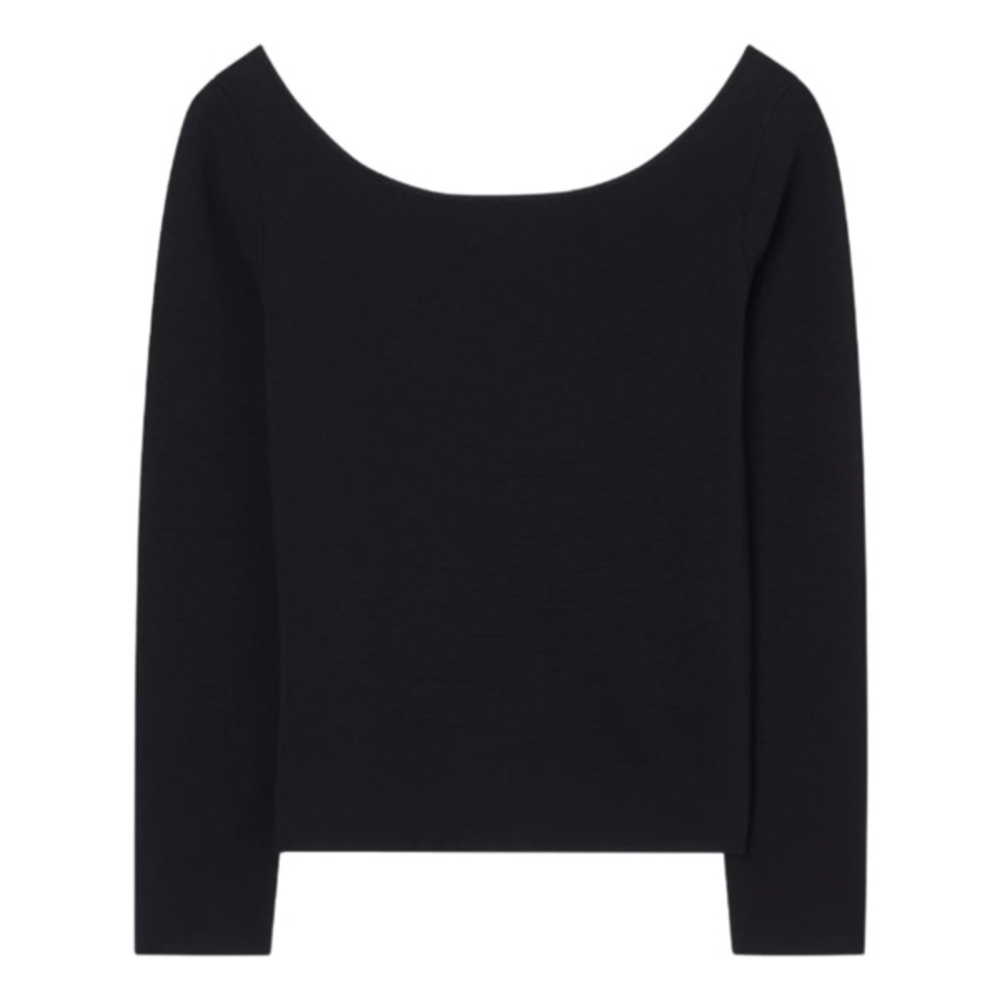 Róhe Black Knit Off Shoulder Long Sleeve Top Size 36 US 4 NWOT